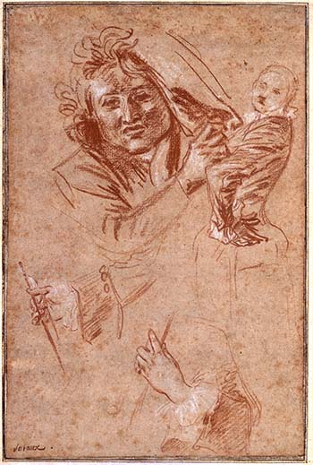 Pater Drawing Study After Watteau's L'Abreuvoir